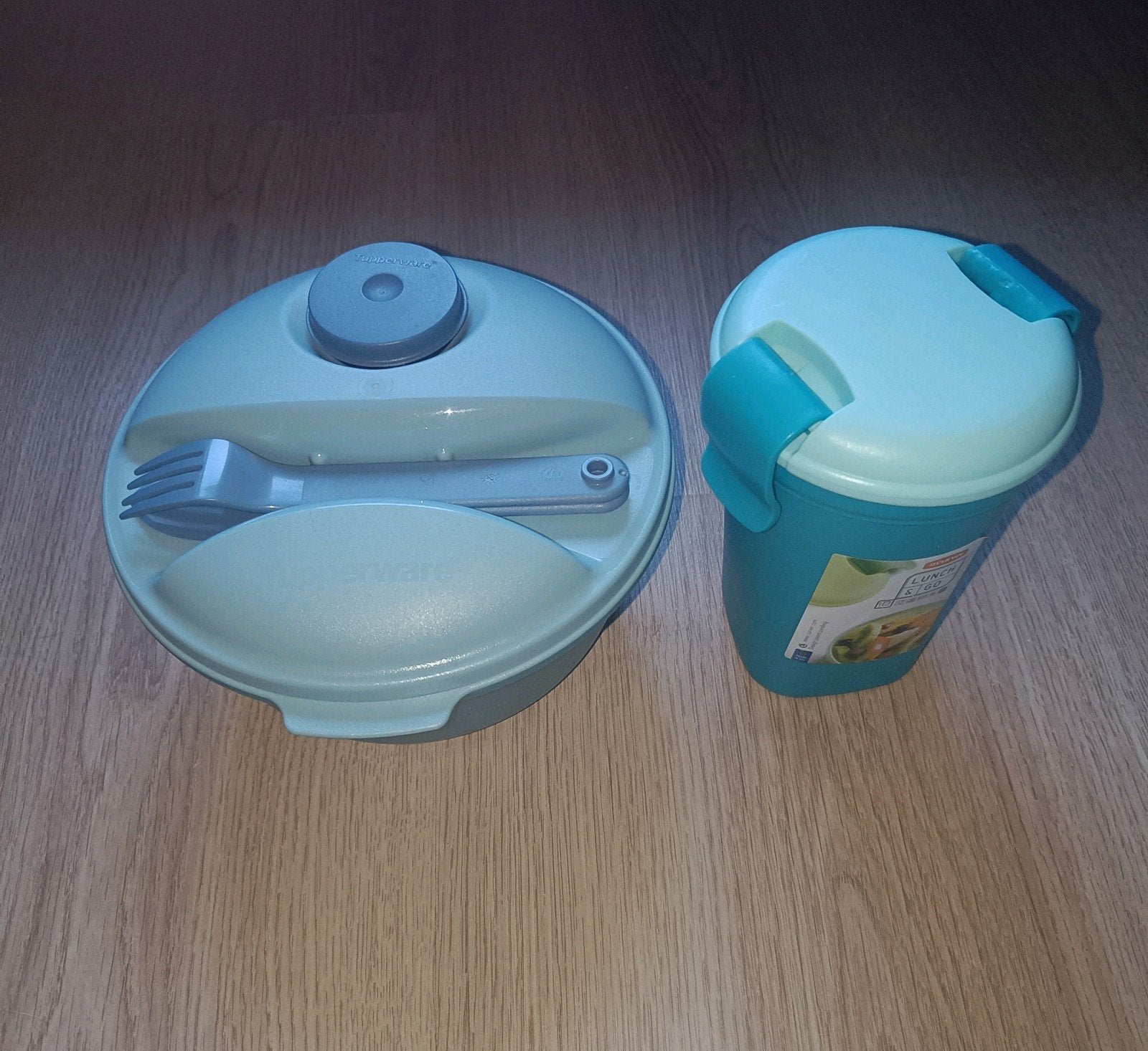 nieuw! Tupperware lunchbox en curver beker set, Ophalen of Verzenden, Nieuw, Blauw