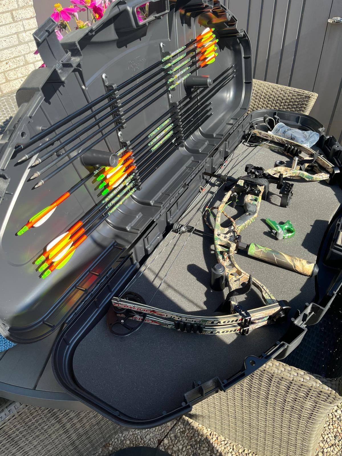 Complete High-End Hoyt Carbon Compoundboog set (29”/, Ophalen, Zo goed als nieuw, Compoundboog