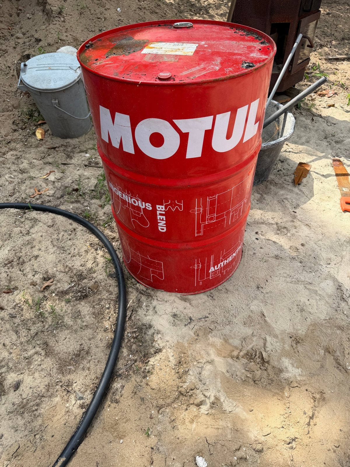 Olievat 200 liter leeg, Ophalen