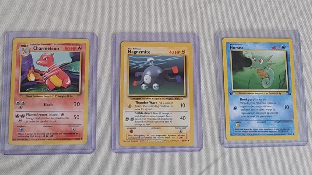 Mooie Pokémon kaarten (1999-2000) met hoesje., Ophalen of Verzenden, Gebruikt, Meerdere kaarten