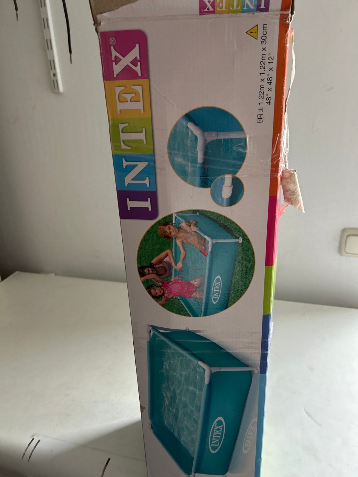 Intex Mini Frame Zwembad - 1.22m x 1.22m x 30cm, Ophalen, Minder dan 80 cm, Vierkant, Nieuw
