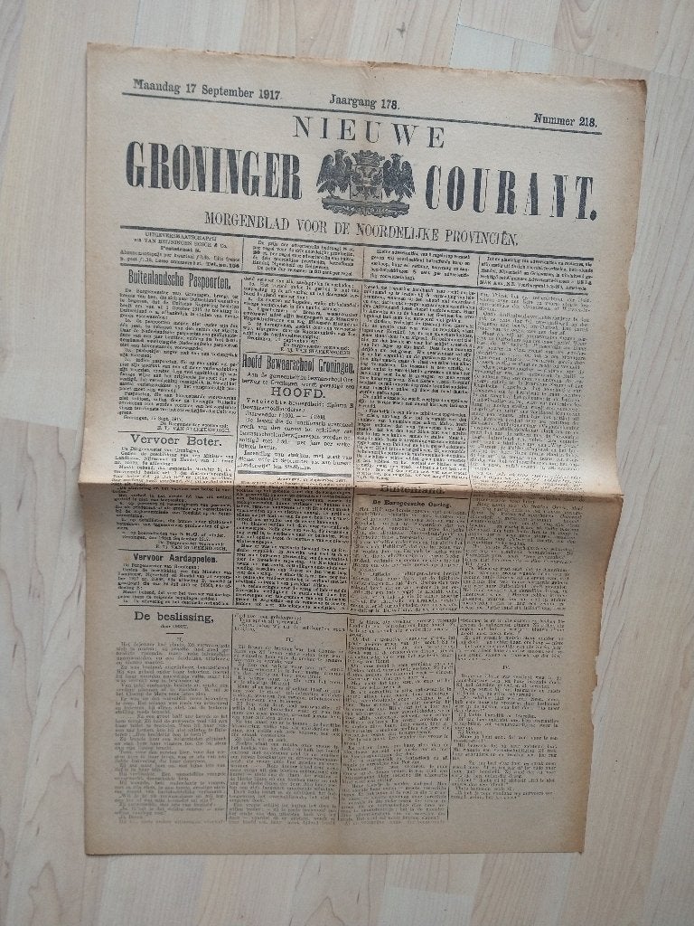 Nieuwe Groninger Courant. Morgenblad voor de noordelijke, Ophalen of Verzenden, Nieuw, Muziek, Film of Tv