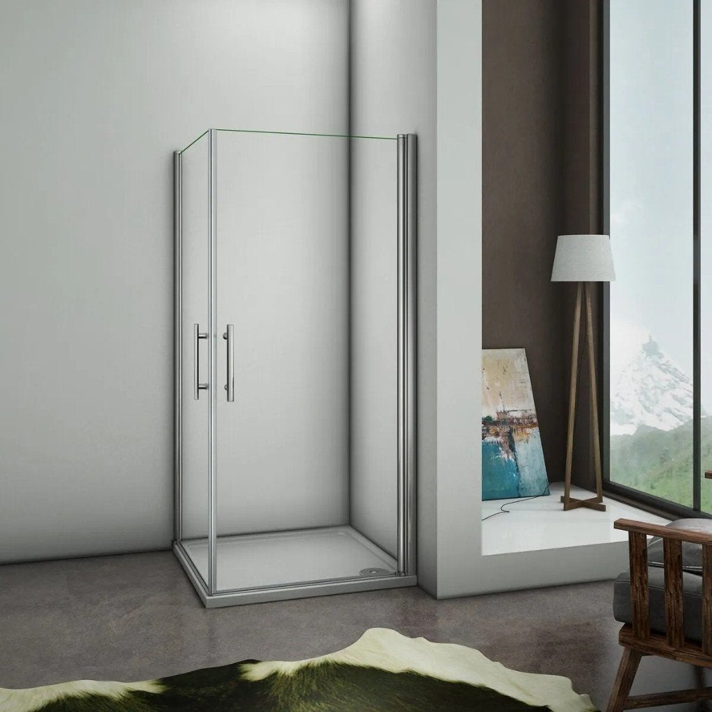 Douchecabine Vierkant Holly 80x80cm Chroom, Ophalen, Nieuw, Chroom, Douche