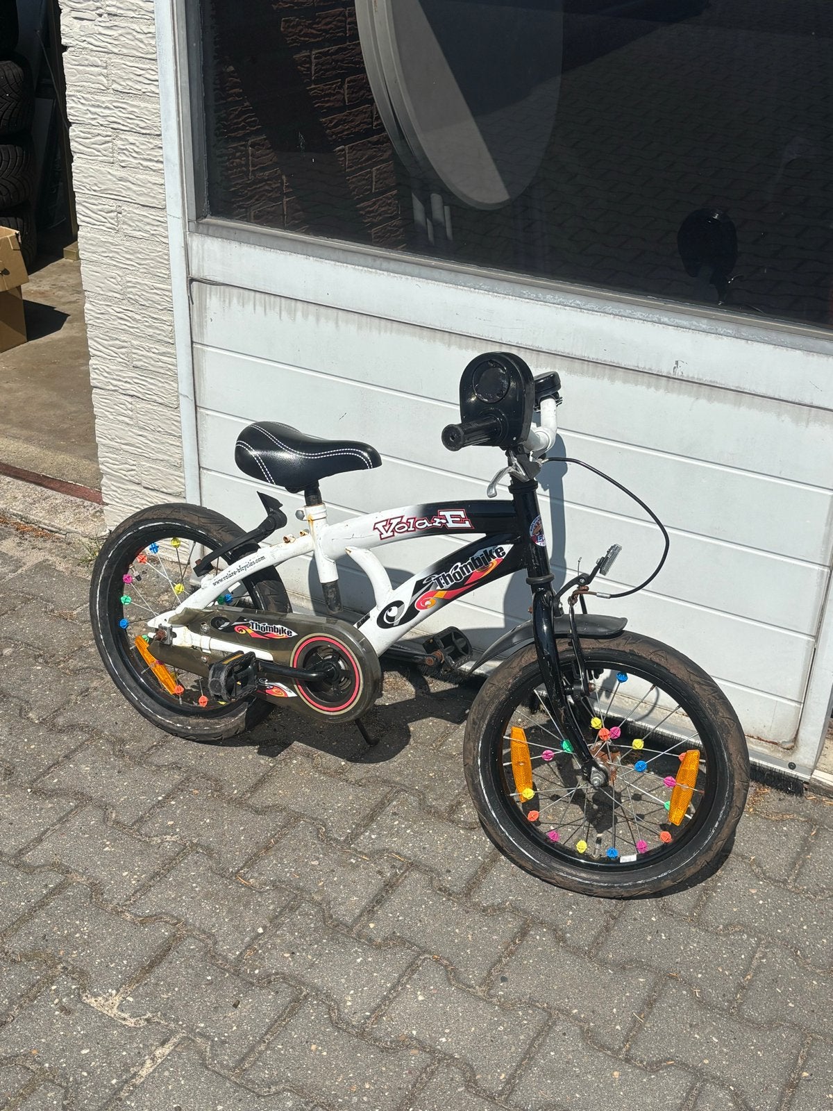 Kinderfiets Volare Thombike 16 inch - Zwart/Wit, Ophalen of Verzenden, Gebruikt, Terugtraprem, 16 tot 20 inch