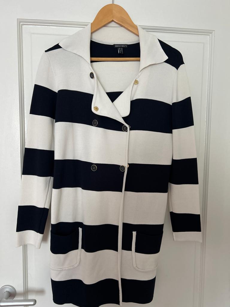 Stijlvol gestreept vest van QUESTION, Ophalen of Verzenden, Zo goed als nieuw, Maat 38/40 (M), Blauw