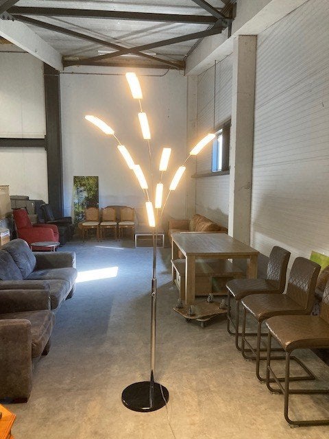 vloerlamp 10 lampen dimbaar zwart marmeren poot, Ophalen, Zo goed als nieuw, Metaal, 150 tot 200 cm