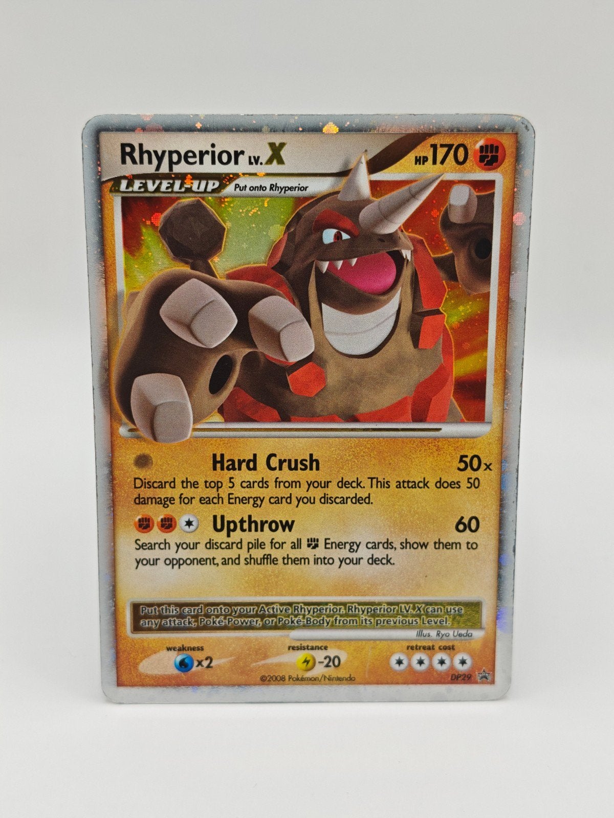 Rhyperior Lv.X Pokémon Kaart - DP29, Ophalen of Verzenden, Gebruikt, Losse kaart, Foil