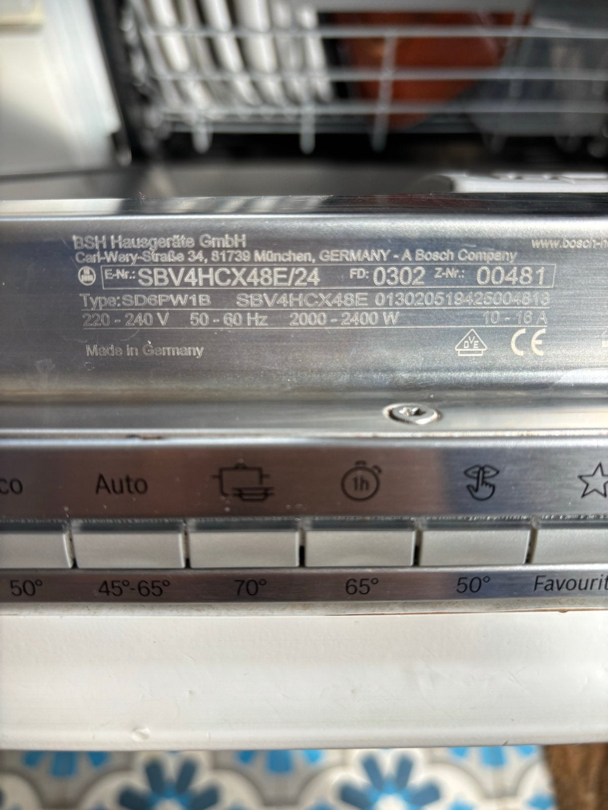 Bosch SilencePlus Inbouw Vaatwasser SBV4HCX48E/24, Witgoed en Apparatuur, Vaatwasmachines, Ophalen, Gebruikt, Minder dan 85 cm