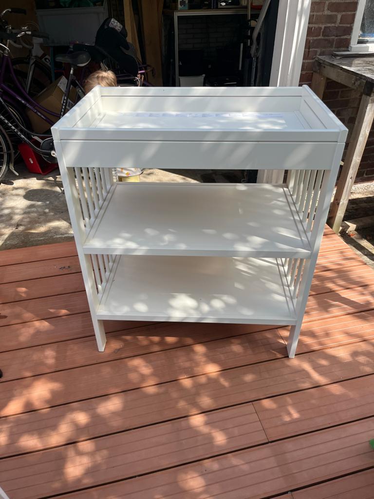 Witte Commode met 2 Planken - ikea Gulliver, Ophalen, Gebruikt, 50 tot 70 cm, 75 tot 100 cm