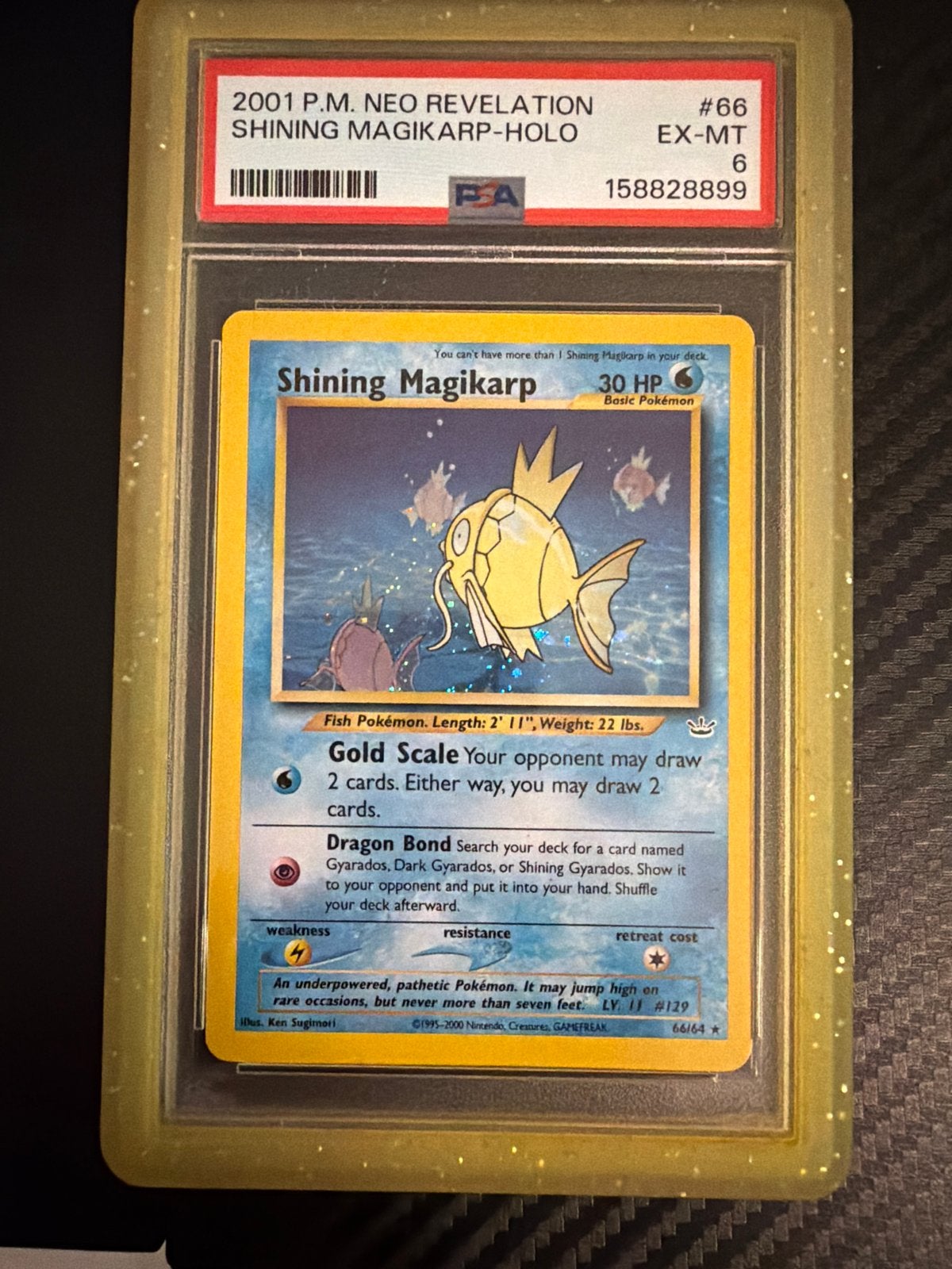 Pokémon Shining Magikarp H-Holo PSA 6 - Neo Revelation, Hobby en Vrije tijd, Ophalen of Verzenden, Gebruikt, Losse kaart, Foil