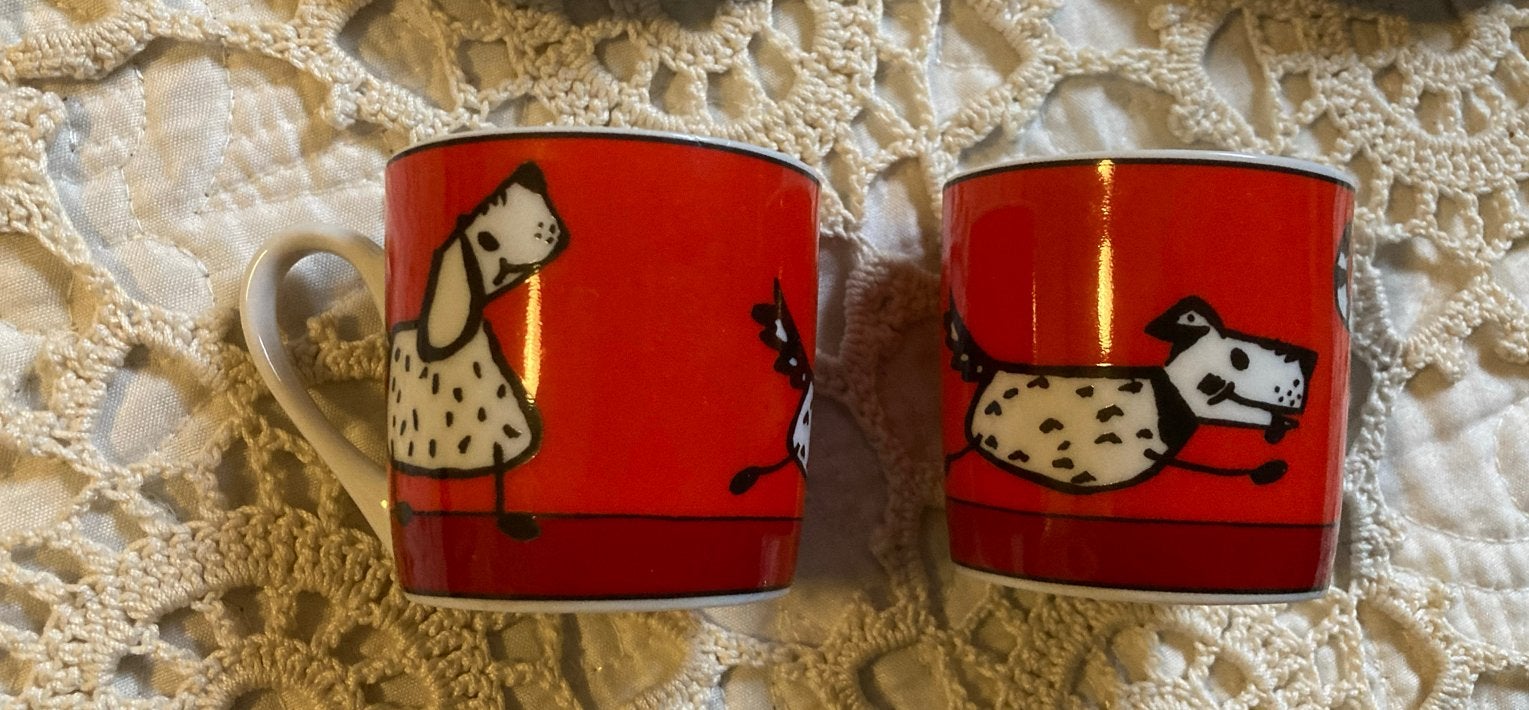 Konitz Espresso Kopjes met Dalmatiër Design, samen 7,50 ., Overige merken, Ophalen of Verzenden, Zo goed als nieuw, Modern
