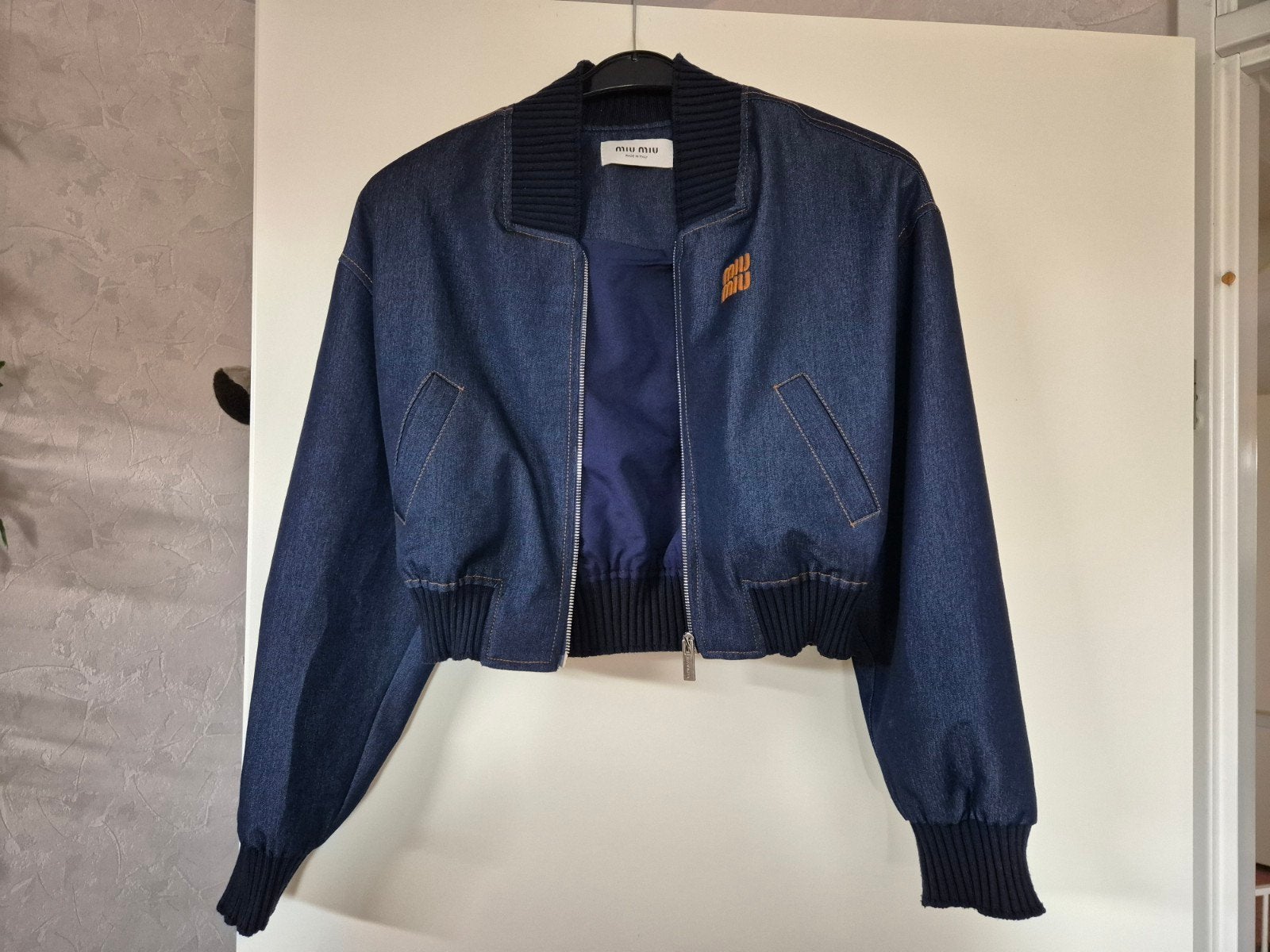 Miu Miu navy bomberjack mt 38 dames, Verzenden, Zo goed als nieuw, Maat 38/40 (M)