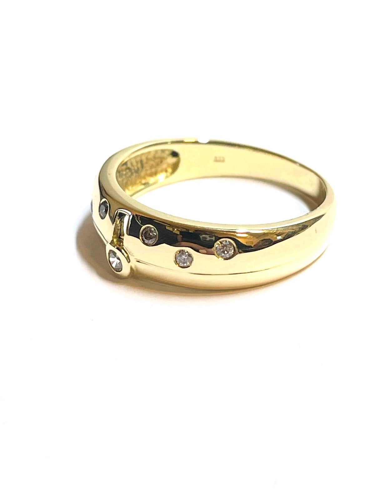 8k gouden ring met zirkonia, 18 tot 19, -, -, Ophalen of Verzenden
