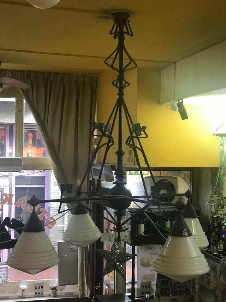Prachtige koperen kroonluchter voor Cafe, Bar of je kantoor, Ophalen