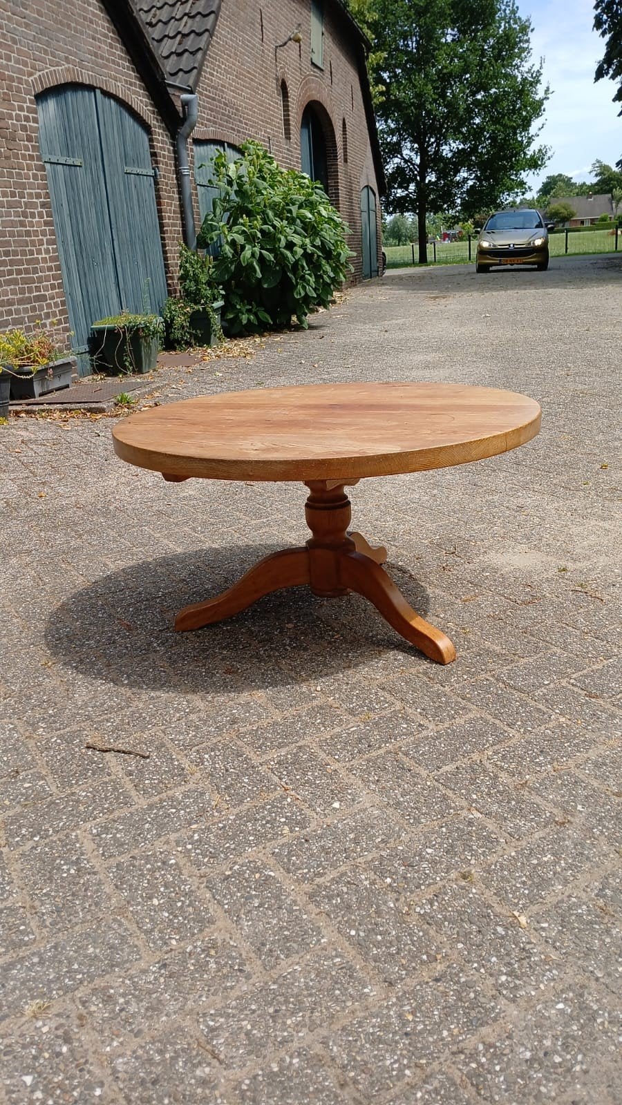 Rond eiken tafel, Ophalen, Rond, 100 tot 150 cm, 100 tot 150 cm