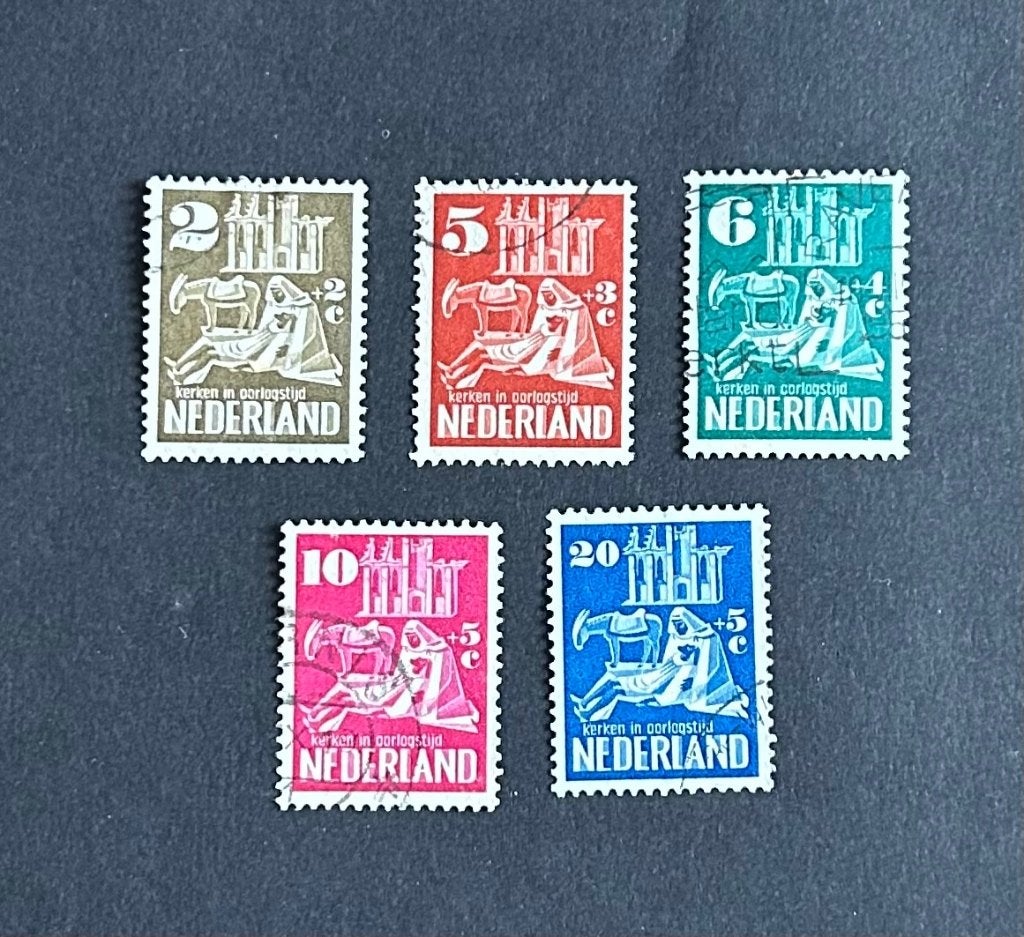 Nederland | 1950, Kerken in oorlogstijd, gestempeld, Postzegels en Munten, Ophalen of Verzenden, Na 1940, Gestempeld