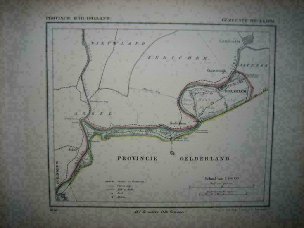 69/    Heukelom    Litho Kuyper ZH 1867, Antiek en Kunst, Ophalen of Verzenden