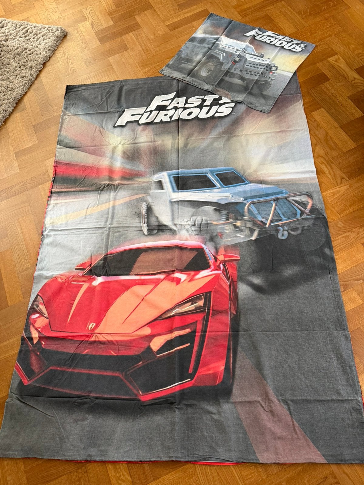 Dekbedovertrek 1 persoons Fast & Furious Raceauto Katoen, Overige merken, Meerkleurig, Ophalen of Verzenden, Zo goed als nieuw