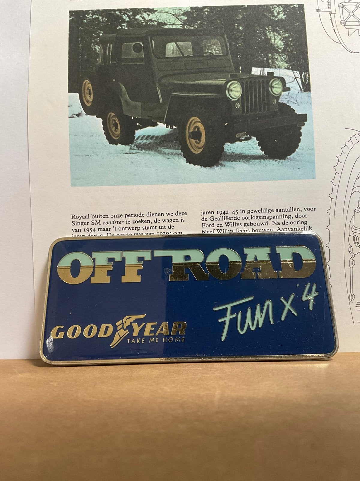 Emaille Car Badge Good Year- Off Road ca 1980, Ophalen of Verzenden, Zo goed als nieuw