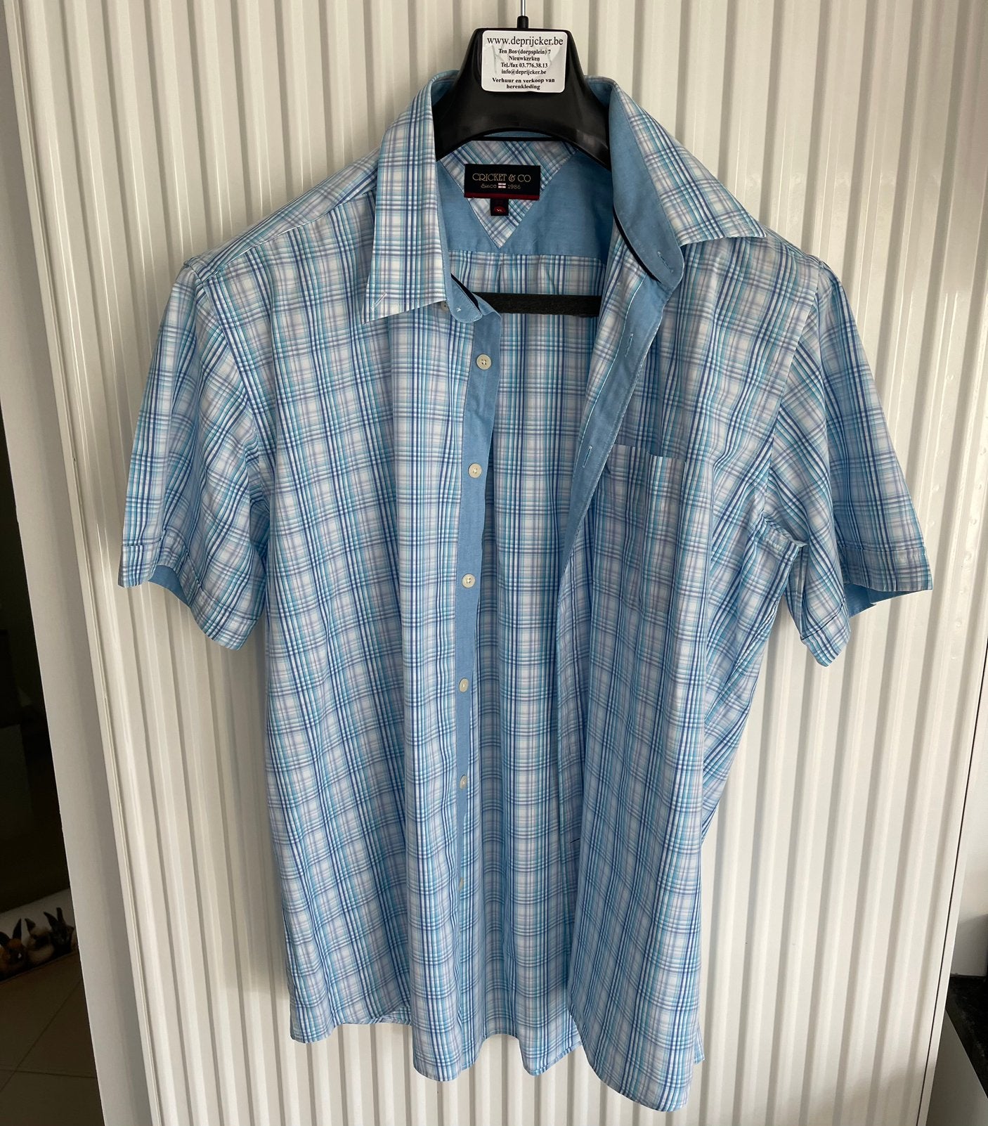 Prachtig Cricket & Co Herenhemd (Maat XL) – Lichtblauw/Wit, Ophalen of Verzenden, Zo goed als nieuw, Blauw, Overhemd