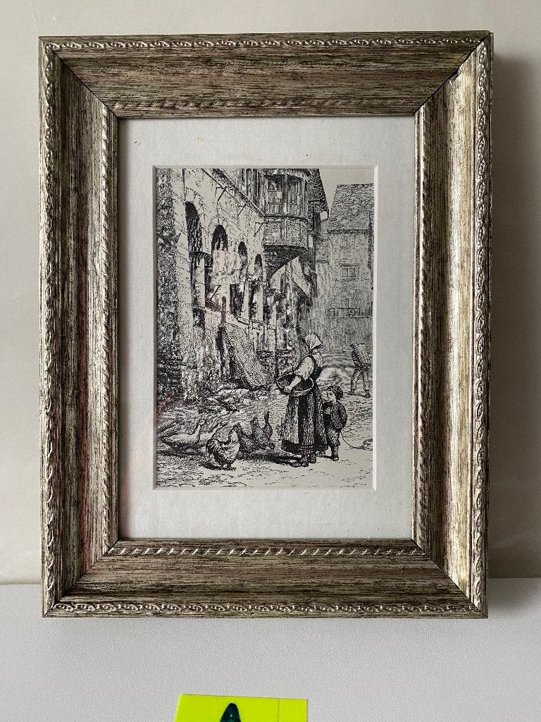 Ingelijste gravures: A + B, Ingelijst, 23 cm, Ophalen of Verzenden, Gravure