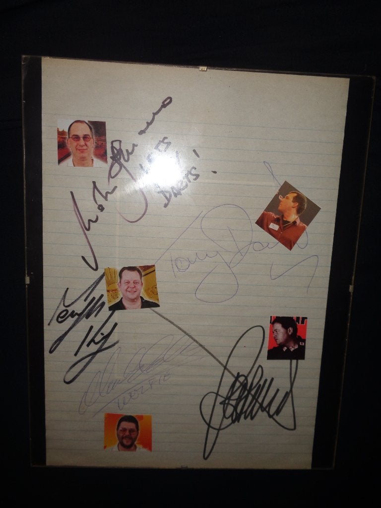Te Koop: 5 Darters Gesigneerde Pictures, Ophalen of Verzenden, Zo goed als nieuw, Overige typen