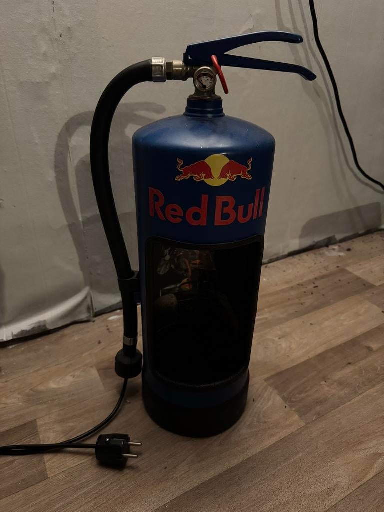 Unieke Red Bull Brandblusser Lamp - Decoratieve Verlichting, Huis en Inrichting, Lampen | Overige, Ophalen of Verzenden, Gebruikt
