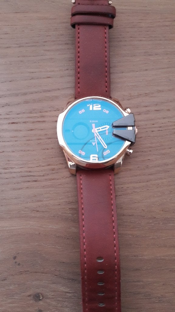 Spectrum pols horloge, Overige merken, Leer, Staal, Polshorloge