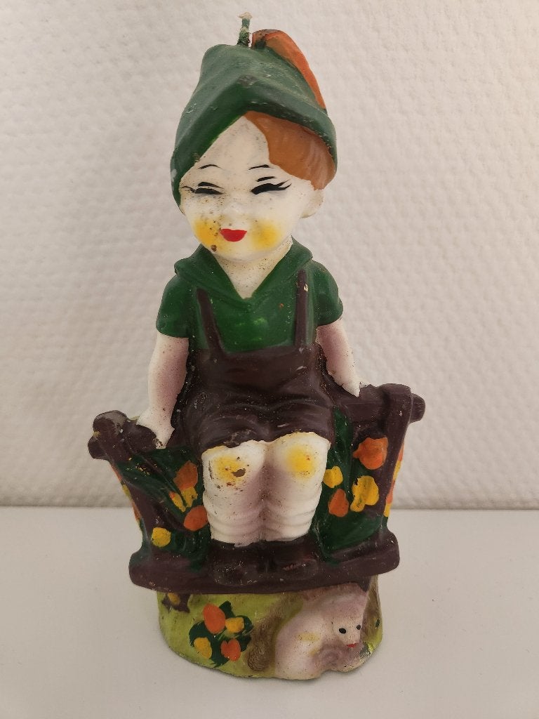 Vintage kaars "Hummel" - jongen, Huis en Inrichting, Meerkleurig, Overige merken, Was, Ophalen of Verzenden