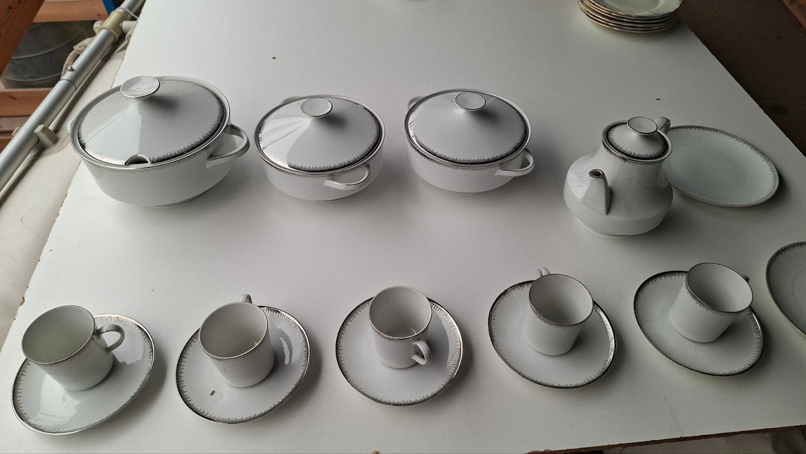 Winterling Bavaria Servies - Wit met Zilveren Ra, Ophalen of Verzenden