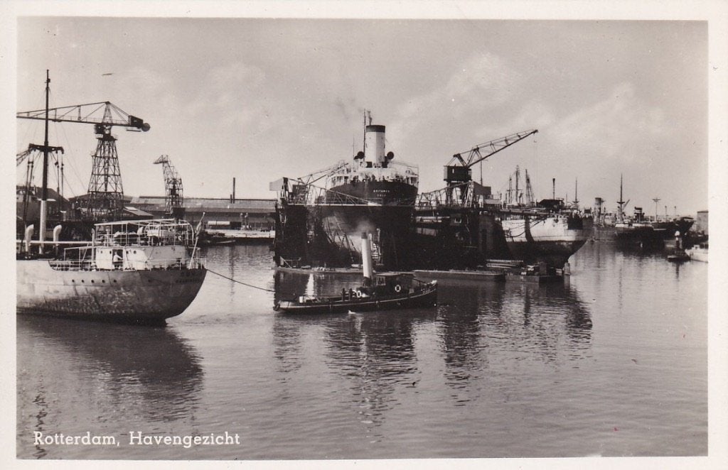 766H Rotterdam, de Britamer uit Oslo in dok, wsch. Charlois, Ophalen of Verzenden, 1940 tot 1960, Ongelopen, Zuid-Holland