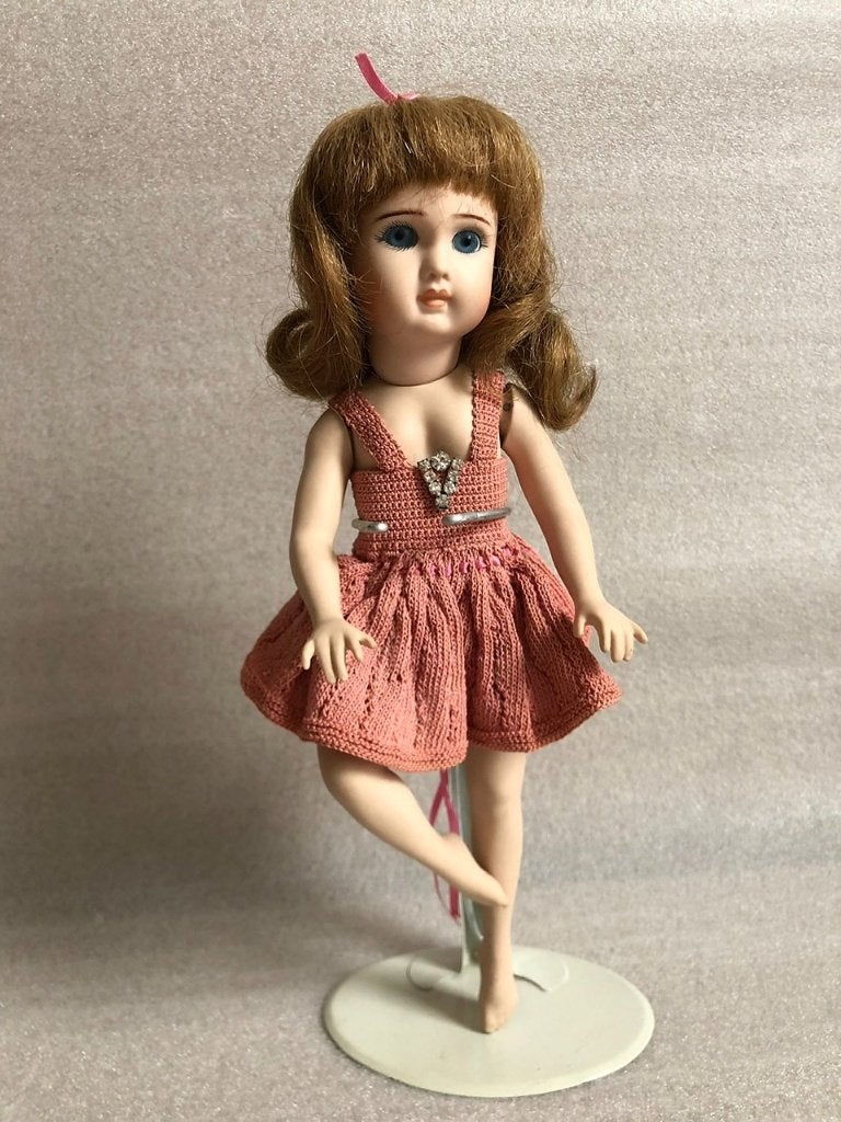 Pop 30 cm  Porselein Ballerina Ballet met standaard, Ophalen of Verzenden, Gebruikt, Pop