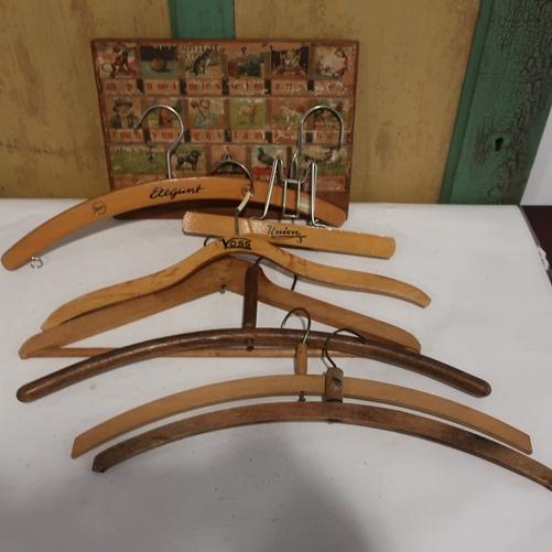 Kleerhanger hout antiek Voss Union Elegant 7 stuks SET PRIJS, Ophalen of Verzenden