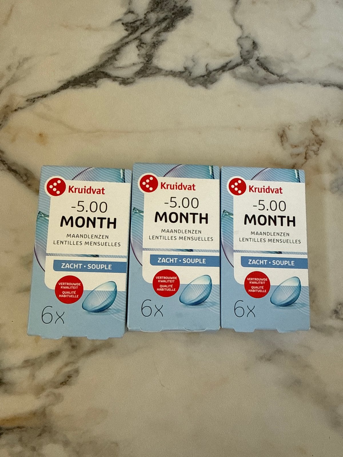 Kruidvat Maandlenzen -5.00 (3x 6 stuks), Overige merken, Overige kleuren, Nieuw, Ophalen of Verzenden