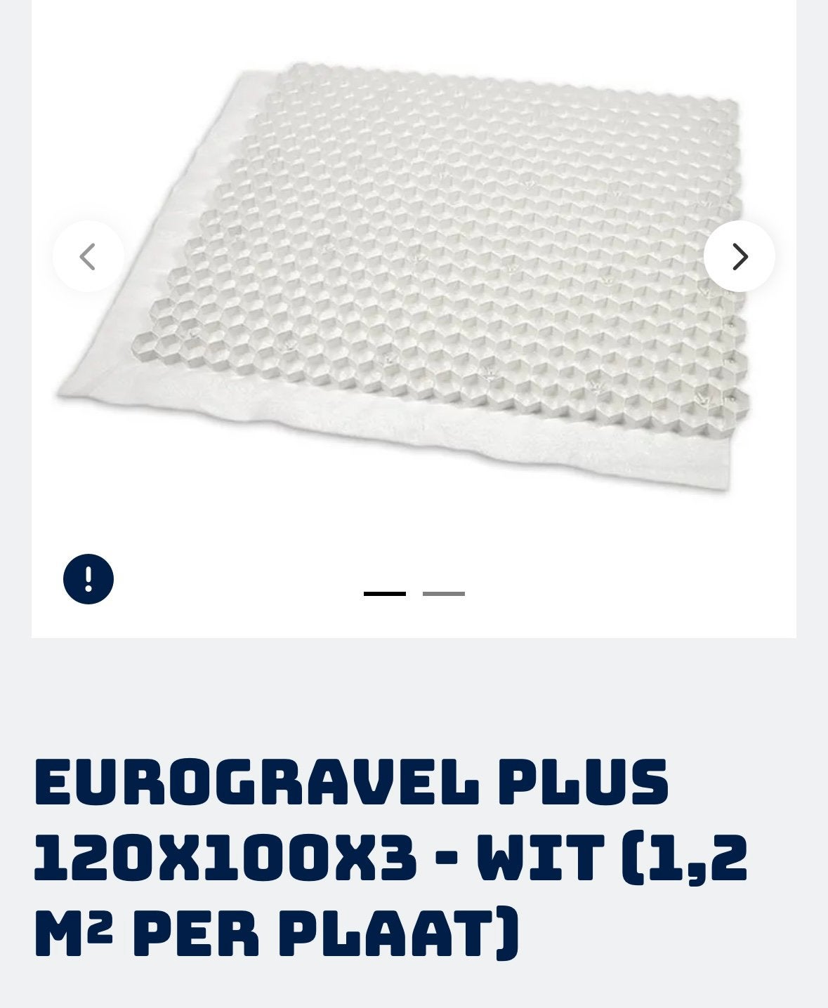 Nieuwe witte grindmatten 120x100x3 cm (2 stuks), Ophalen, Nieuw, Wit, Grind