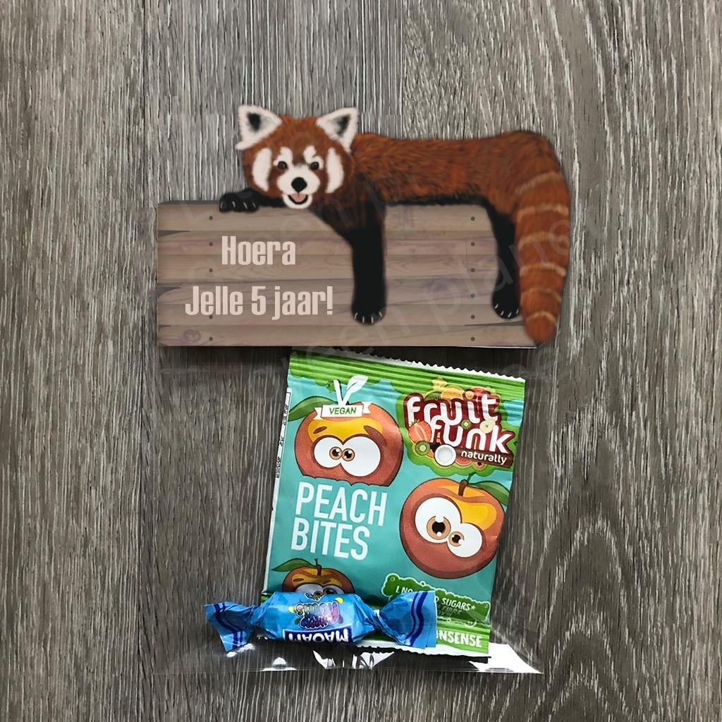 Traktatie labels – Rode panda – Printable, Verzenden, Nieuw