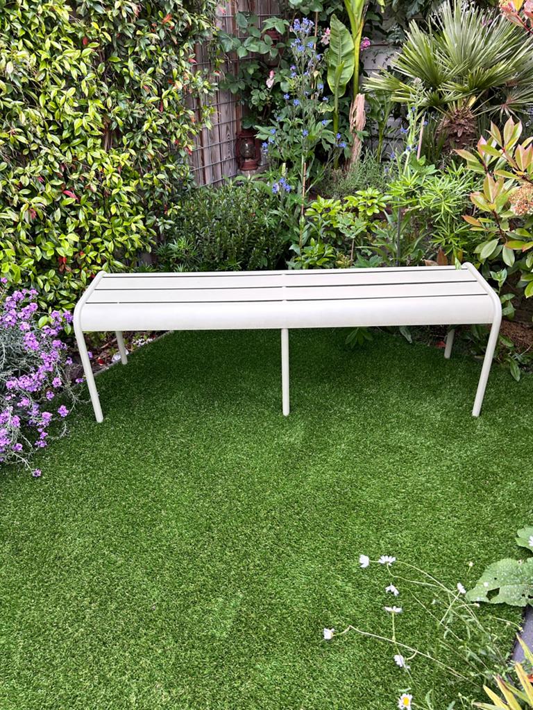 Fermob Luxembourg tuinbank 145 cm – Willow Green, Ophalen, Zo goed als nieuw, Aluminium