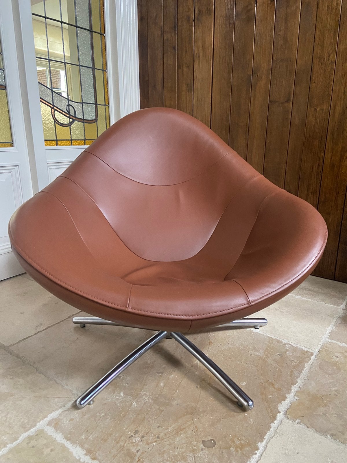 Design leren fauteuil van her luxe merk Label. Als nieuw, Huis en Inrichting, Ophalen of Verzenden, Zo goed als nieuw, 75 tot 100 cm
