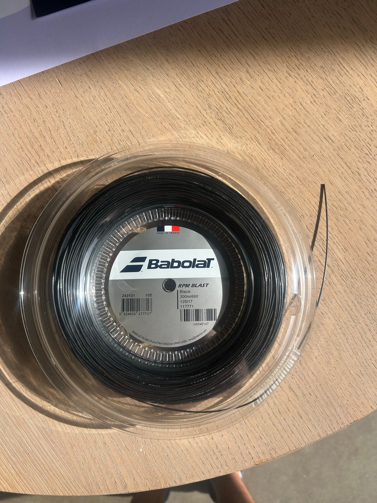 Nieuwe Babolat RPM Blast 125/17 tennis snaar, Ophalen of Verzenden, Nieuw, Grip of Snaar, Babolat