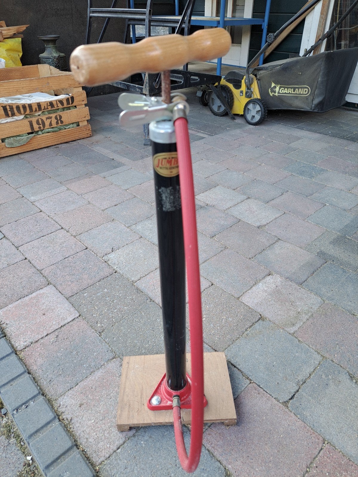 Jumbo fiets- en autobandpomp, Ophalen, Gebruikt
