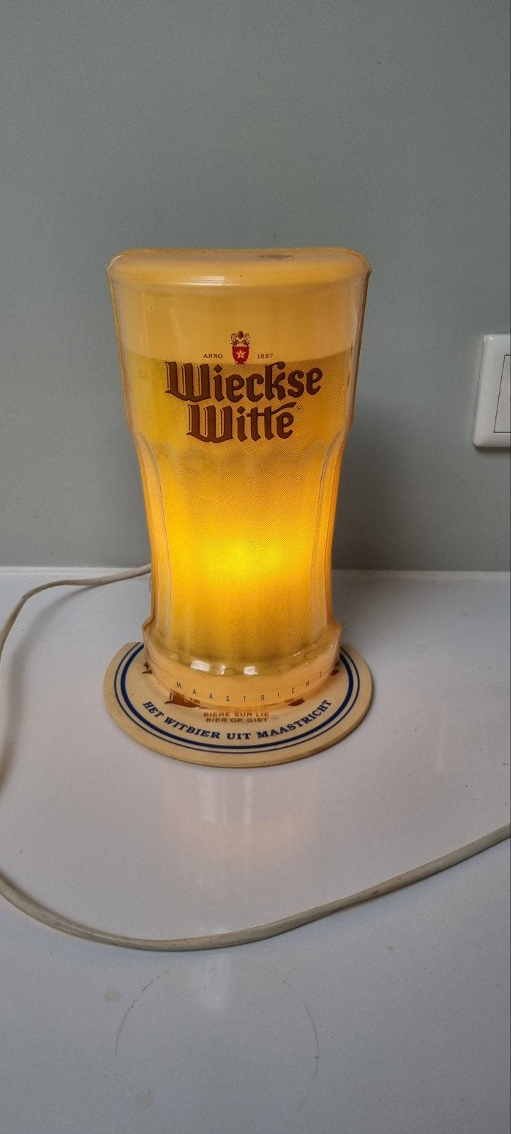 Bier lichtreclame brouwerij lamp Maastricht mancave bar, Verzamelen, Merken en Reclamevoorwerpen, Ophalen of Verzenden, Gebruikt