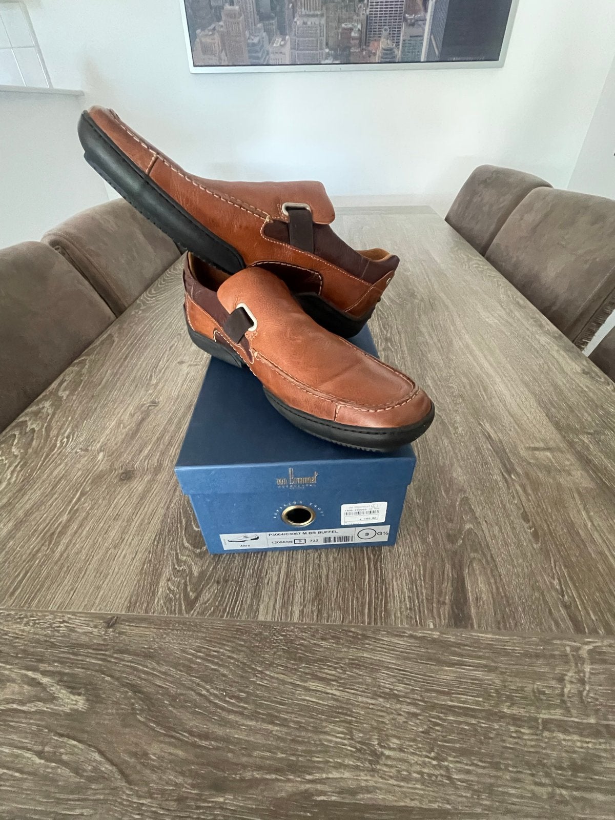 Van Bommel Loafers - Bruin Buffel Leer - Maat 43.5, Ophalen, Nieuw, Bruin, Loafers