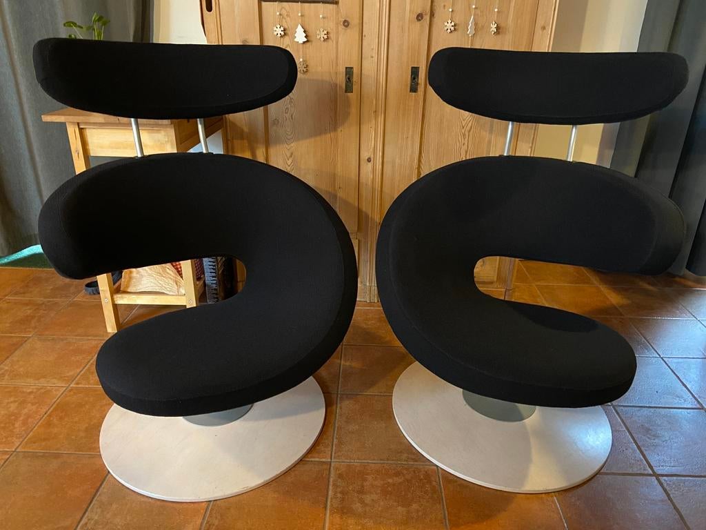 Stokke Varier Peel zwart 2x relax stoel, Huis en Inrichting, Fauteuils, Ophalen, Gebruikt, 75 tot 100 cm, Ergonomische relax fauteuil