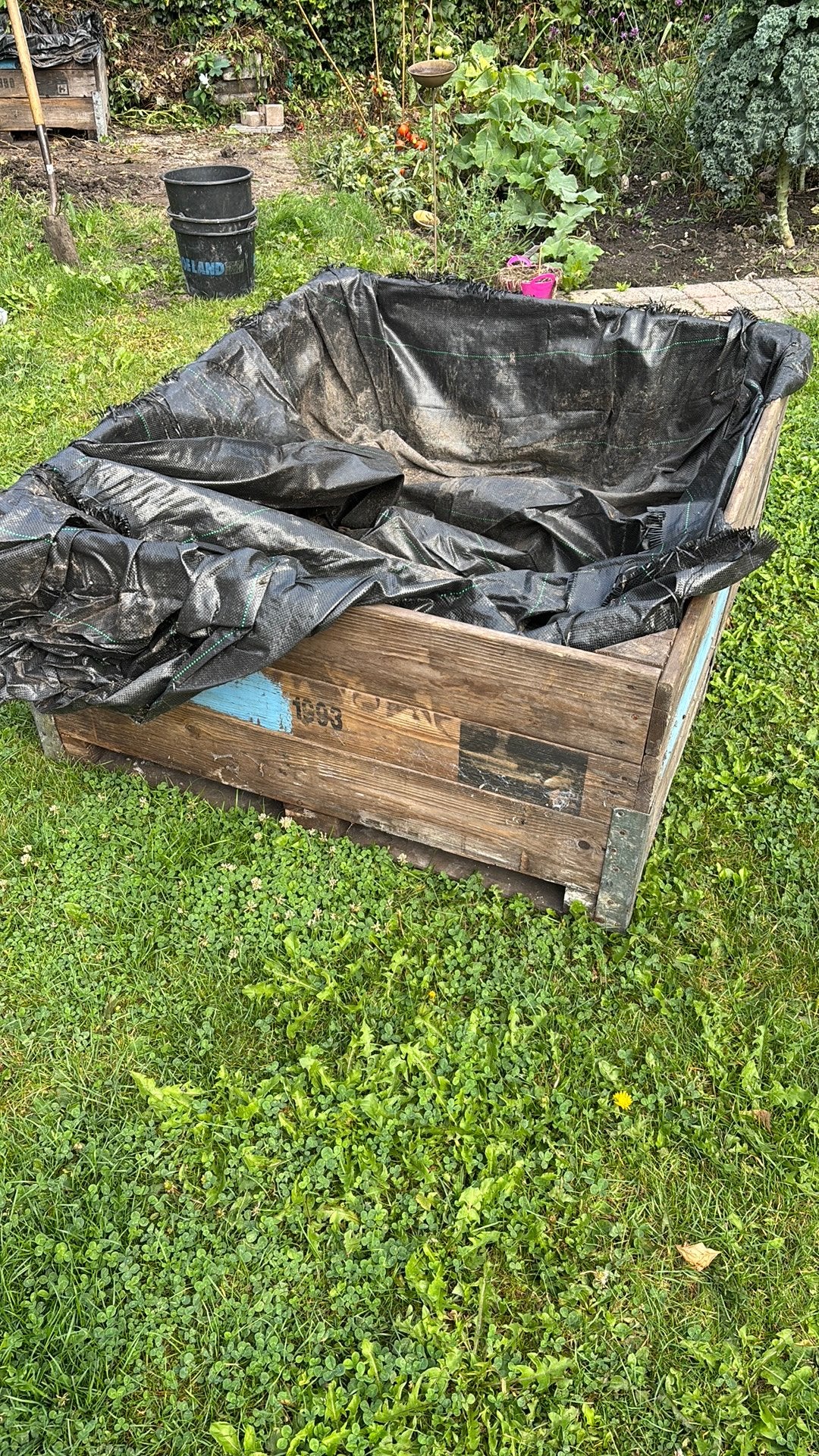 Gratis Kuubskist voor moestuin 2 stuks, Ophalen, Gebruikt, Hout