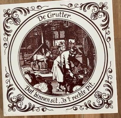 Tegeltje van ambacht De Grutter --Mosa fabriek Holland, Ophalen of Verzenden