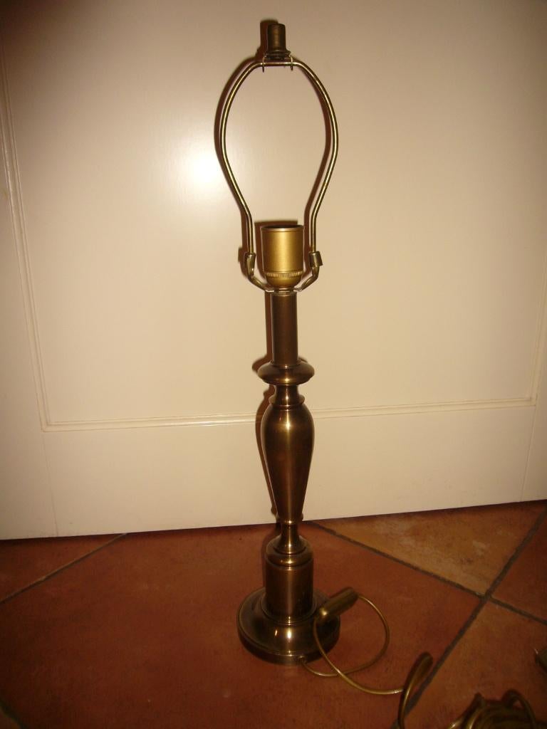 Messing Tafellamp inclusief nieuwe kap, Ophalen, Nieuw, 50 tot 75 cm