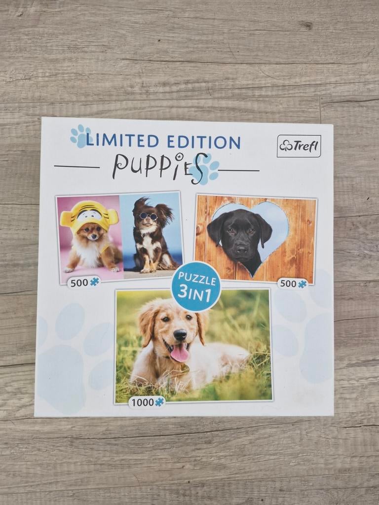 Limited Edition Puppies 3-in-1 Puzzelset, Ophalen of Verzenden, Zo goed als nieuw, Legpuzzel