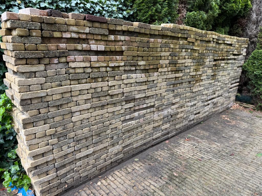 2000 klinkers - goed voor ongeveer 20 m2, Ophalen, Gebruikt, Klinkers, 10 m² of meer
