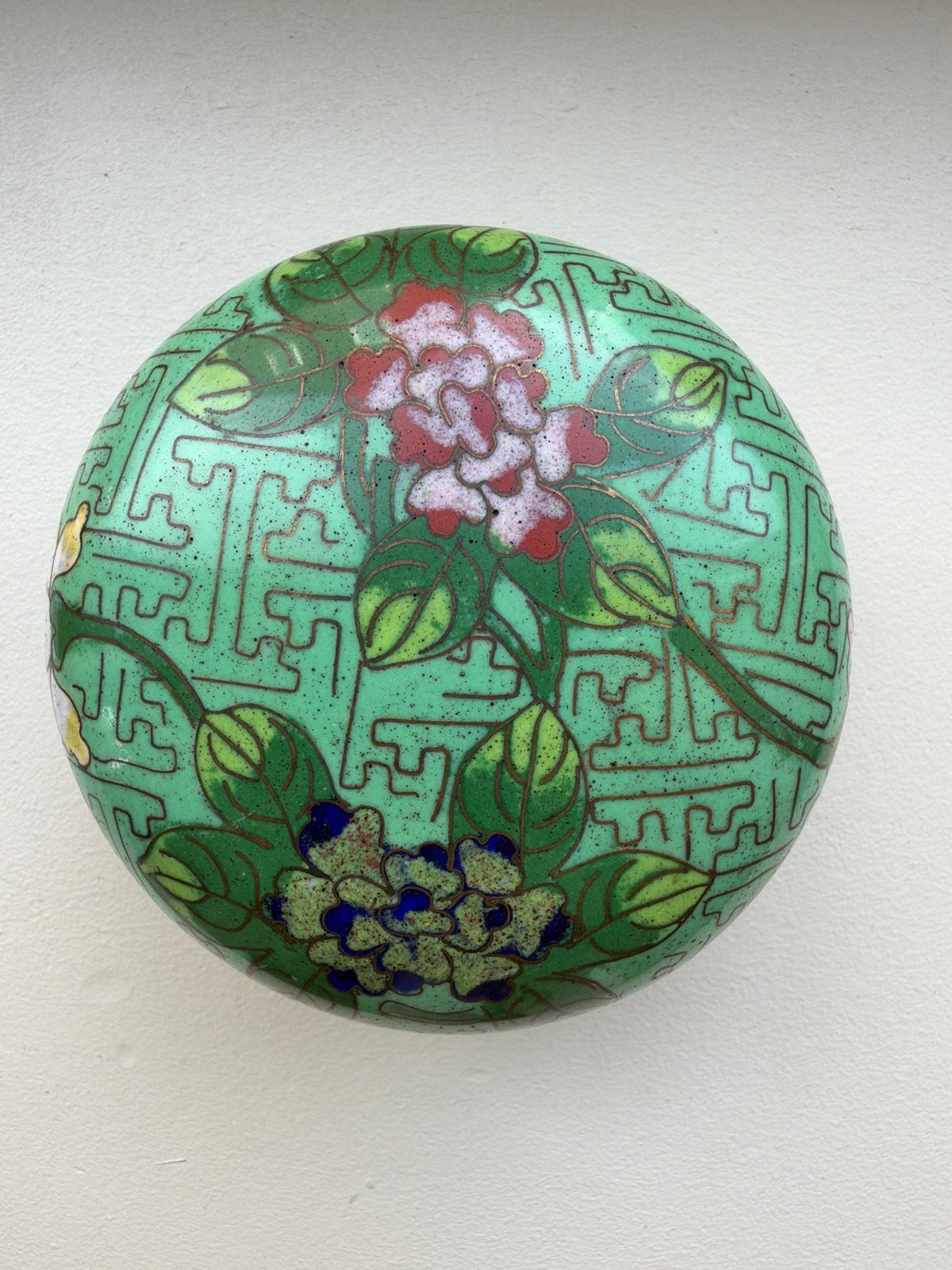 Antiek Chinees Cloisonné Doosje met Bloemenpatroon, Ophalen of Verzenden