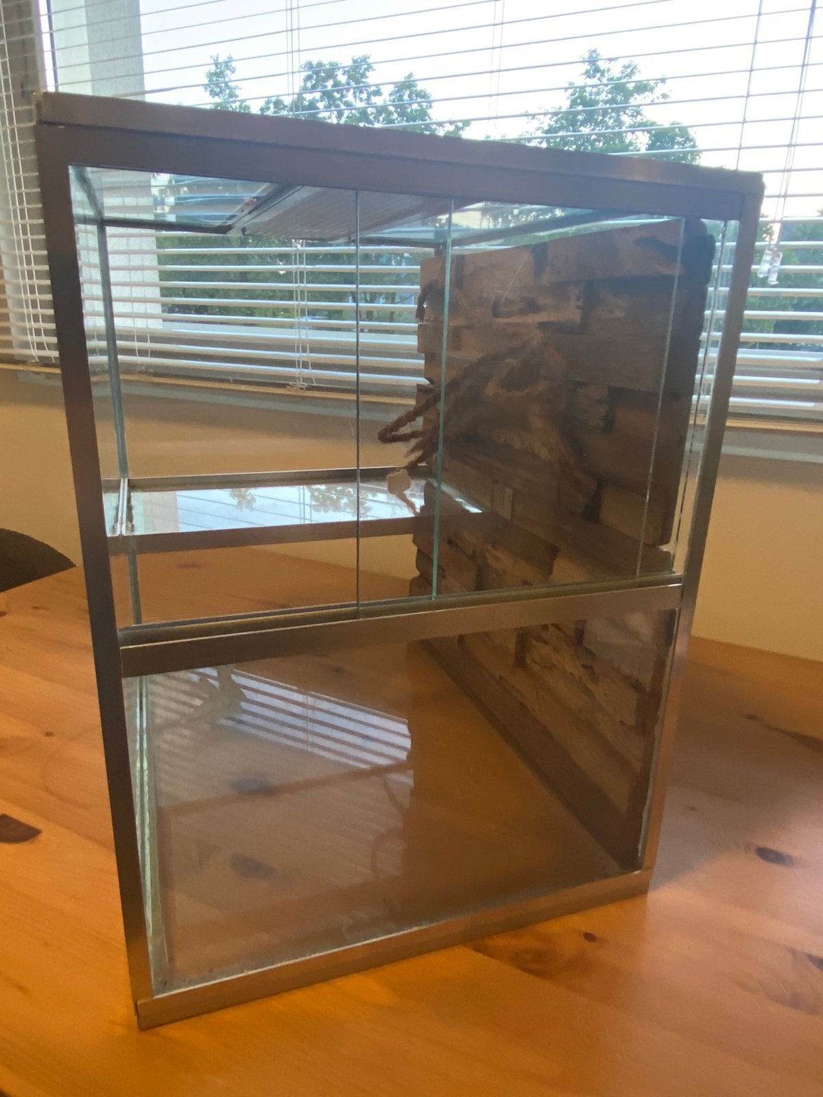Hamsterkooi glas, Dieren en Toebehoren, Ophalen, Zo goed als nieuw, Metaal, Vogelkooi